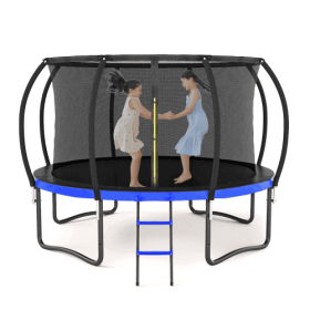 14 Foot Outdoor Large Trampoline (Color: Black)