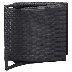 vidaXL Sunbed with Cushion Poly Rattan Black (Option: as picture)