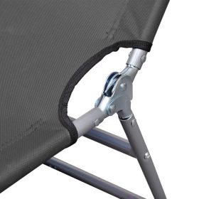 vidaXL Foldable Sunlounger with Adjustable Backrest Gray (Option: as picture)