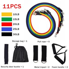 Fitness Rally Elastic Rope Resistance Band (Option: 4set 11pcs)