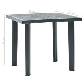 vidaXL Garden Table Green 80x75x72 cm Plastic (Option: as picture)