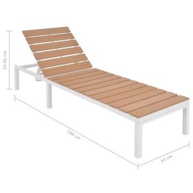 vidaXL Sun Lounger with Table Aluminium WPC and Brown (Option: as picture)