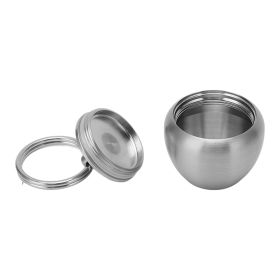 Stainless Steel Pill Case Apple Shape Mini Portable Stainless Steel Metal Small Medicine Box Sealed Jar Keychain Pendant (Option: as picture)