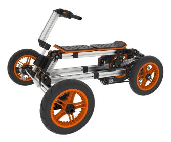 High-strength Material Electric Innovative Go-kart, More Than 20 Assembly Methods, Suitable For Outdoor Sports, Parent-child Interaction (Option: Argent)