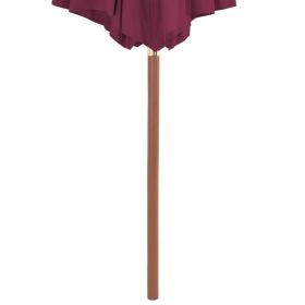 vidaXL Garden Parasol with Wooden Pole 118.2" Bordeaux Red (Option: as picture)