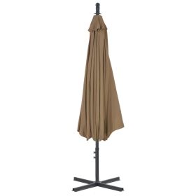 vidaXL Cantilever Garden Parasol with Steel Pole 118.1" Taupe (Option: as picture)