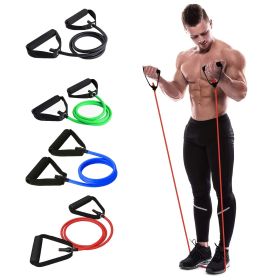 1pc 5 Levels Resistance Bands (suitable Beginner) With Handles Yoga Pull Rope Elastic Fitness Exercise Tube Band For Home Workouts Strength Train (Color: Black-30LB)