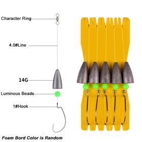 Goture Texas Rig Set; Ready Rig; Finished Product; 5pcs/board (size: 14/1#)